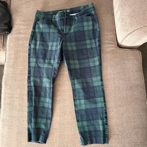 Old Navy Green and Blue Plaid pixie pants